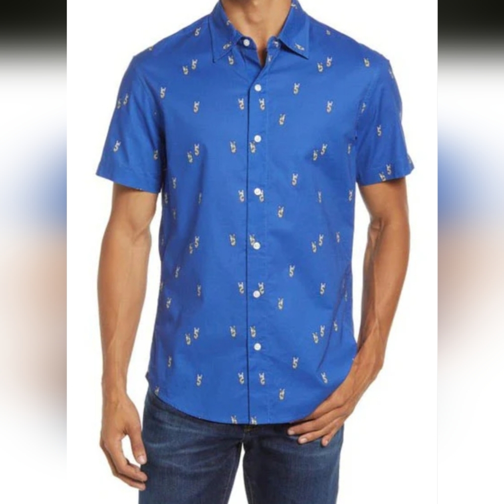 Bonobos Stretch Riviera Short Sleeve Shirt in Gin and Tonics